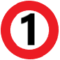 number 1 within a red circle