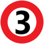 number 3 within a red circle