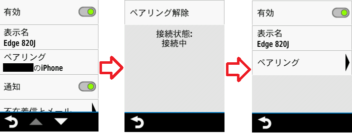 Edge820J ソフトウェアバージョン9.10以降のios端末との
