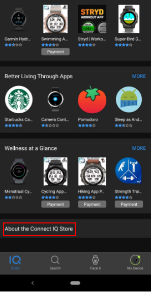 Garmin top connect store