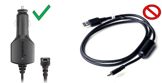 Genuine Garmin Zumo 220 350 LM dezl 760 LMT GPS Vehicle Power Cable/Cord Charger