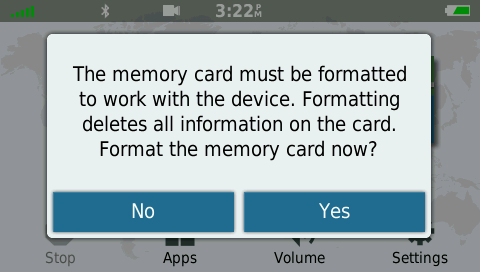 DriveAssist™ Prompting Format the Memory | Garmin Customer Support