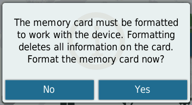 ribben Monetære Observere The Memory Card Must Be Formatted" Message on an Automotive Device | Garmin  Customer Support