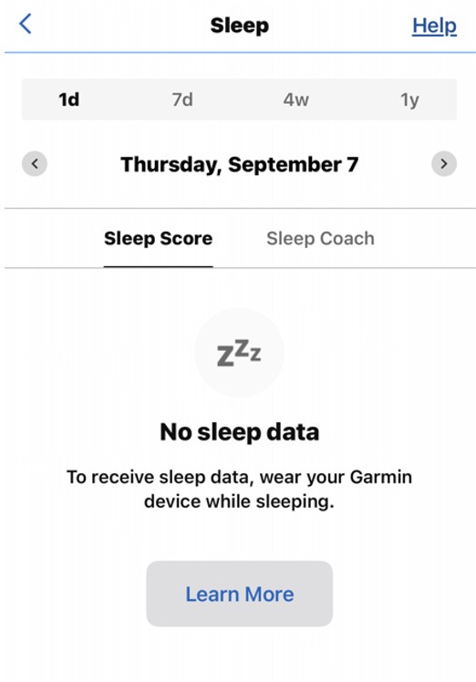 Garmin sleep online widget