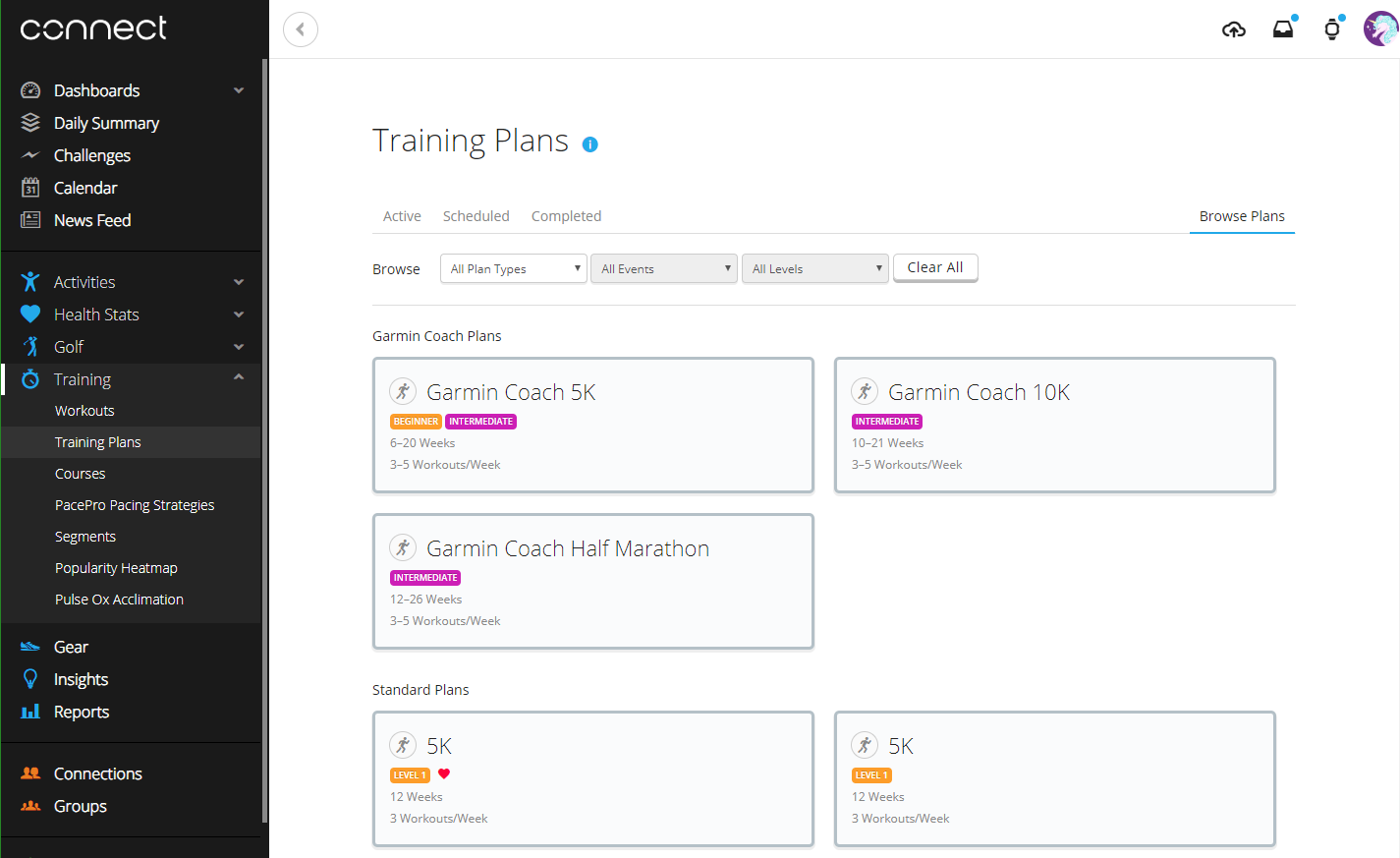 Using Garmin Connect Training Plans Garmin Support Center