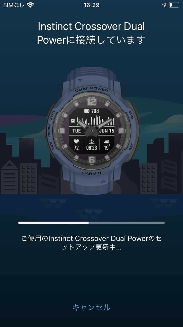 t）ガーミン GARMIN スマートウォッチ Instinct Crossover Blue