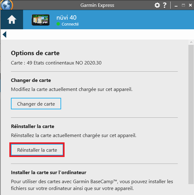 R installer ou changer la couverture des cartes sur un appareil