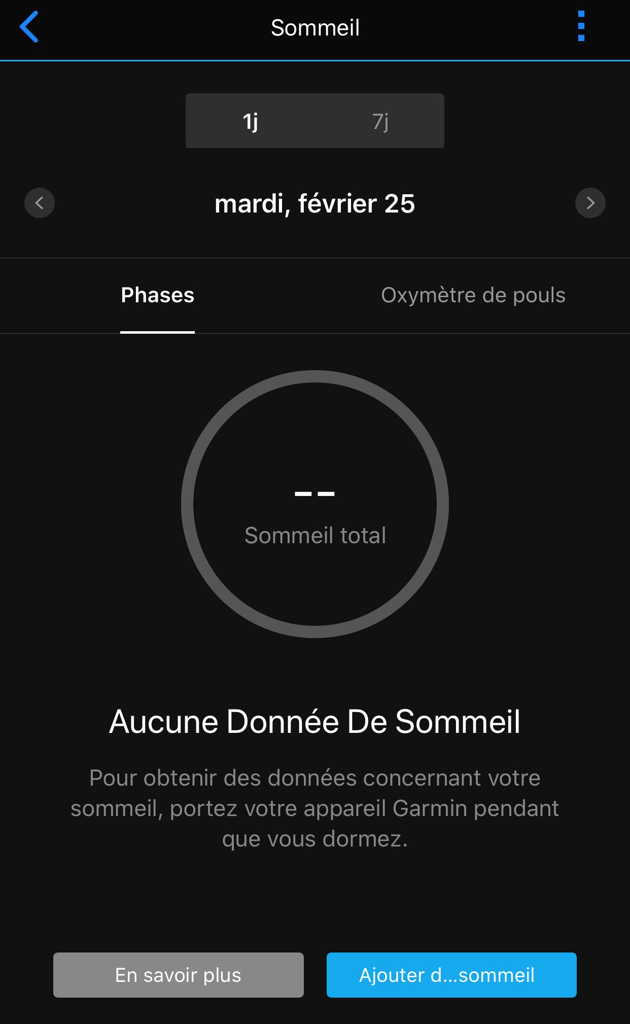 Les statistiques de sommeil ne s affichent pas dans Garmin Connect