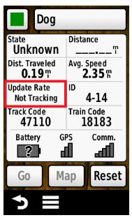 dog information page with red box around update rate