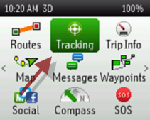 Location of Tracking in the Main Menu