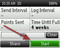 Location of Start in the Tracking Page