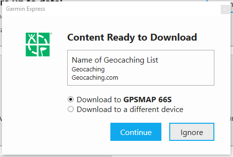 Sending Geocaches to a Device Garmin Express from Geocaching.com | Garmin Customer Support