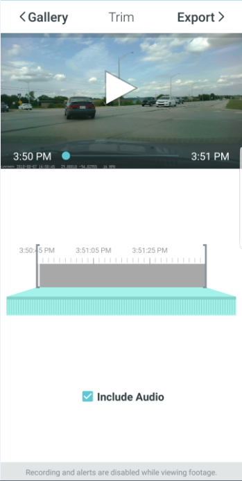 Trimming tool with image of video and trimming option
