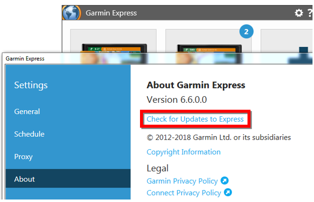 Garmin Express-ohjelman päivitys | Garmin Tuki