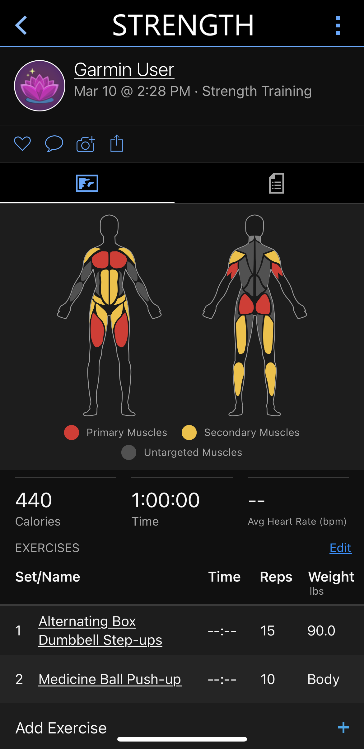 Garmin watch for store weight training