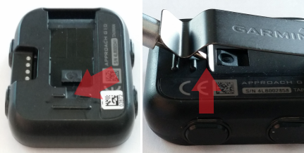 Removing the Belt Clip of the Approach G10 and G12 Garmin