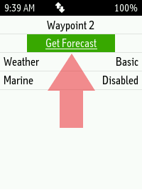 Selecting Get Forecast From the Location Page