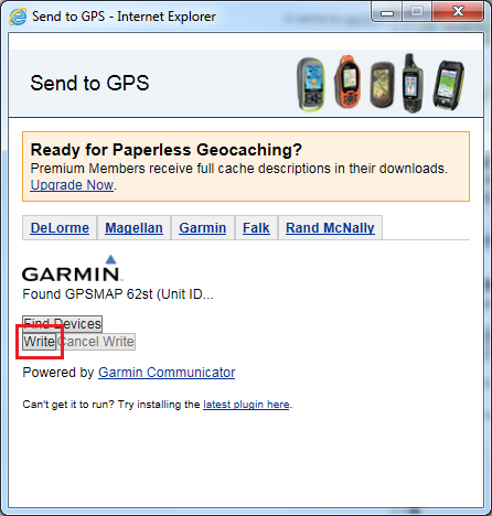 Wanneer pindas Beoordeling Sending Geocaches to a Device from a Windows Computer Without a Premium  Geocaching.com Membership | Garmin Support Center